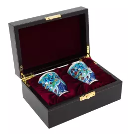 Набор бокалов "Весенний" на 2 персоны, финифть